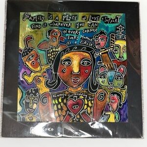 Family is a Place of Love” by Rokoko – 10x10 Square Reproduction Art Print